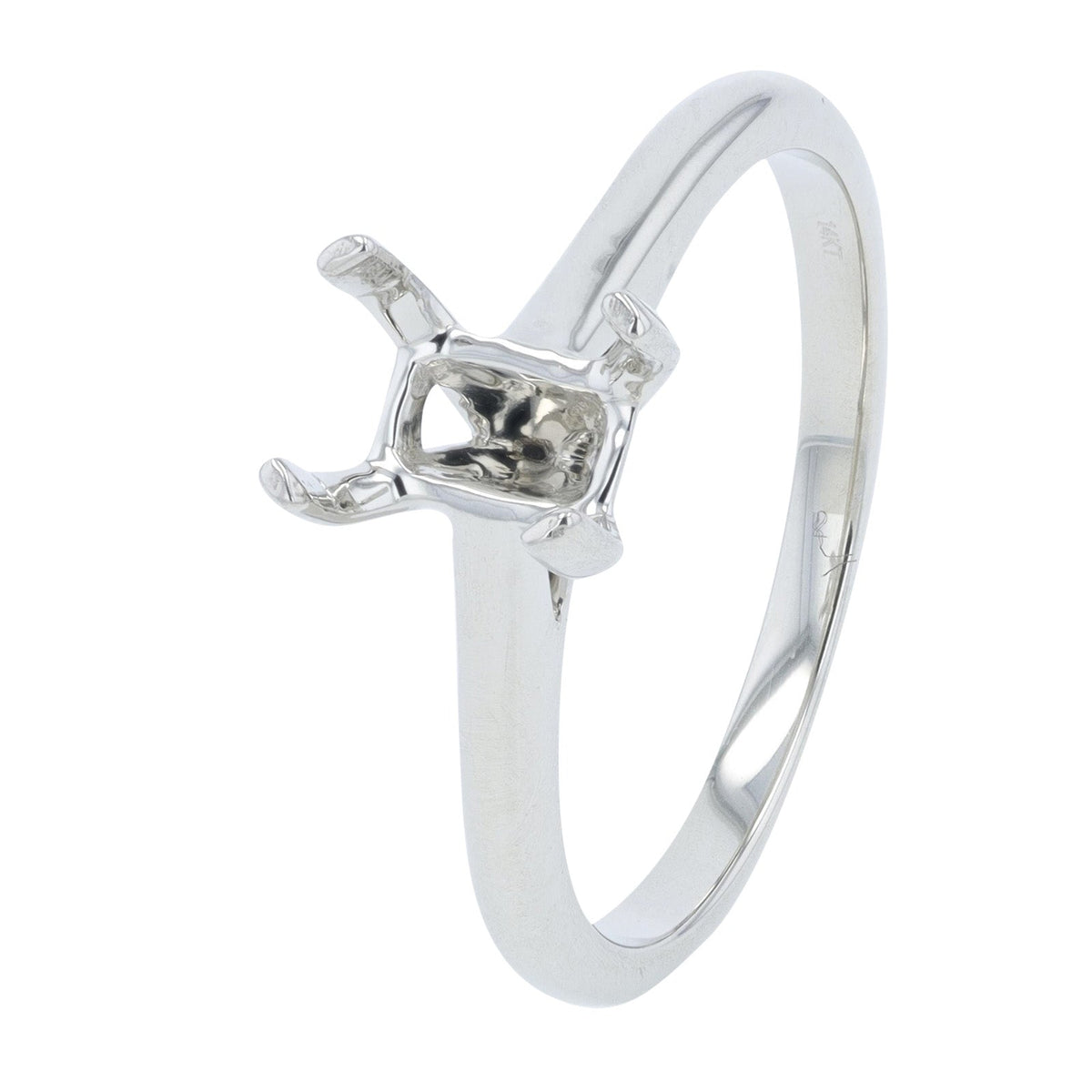 14K Gold Semi-Mount Holds 4x6 MM Emerald<p><strong>More Colors Available</p></strong>