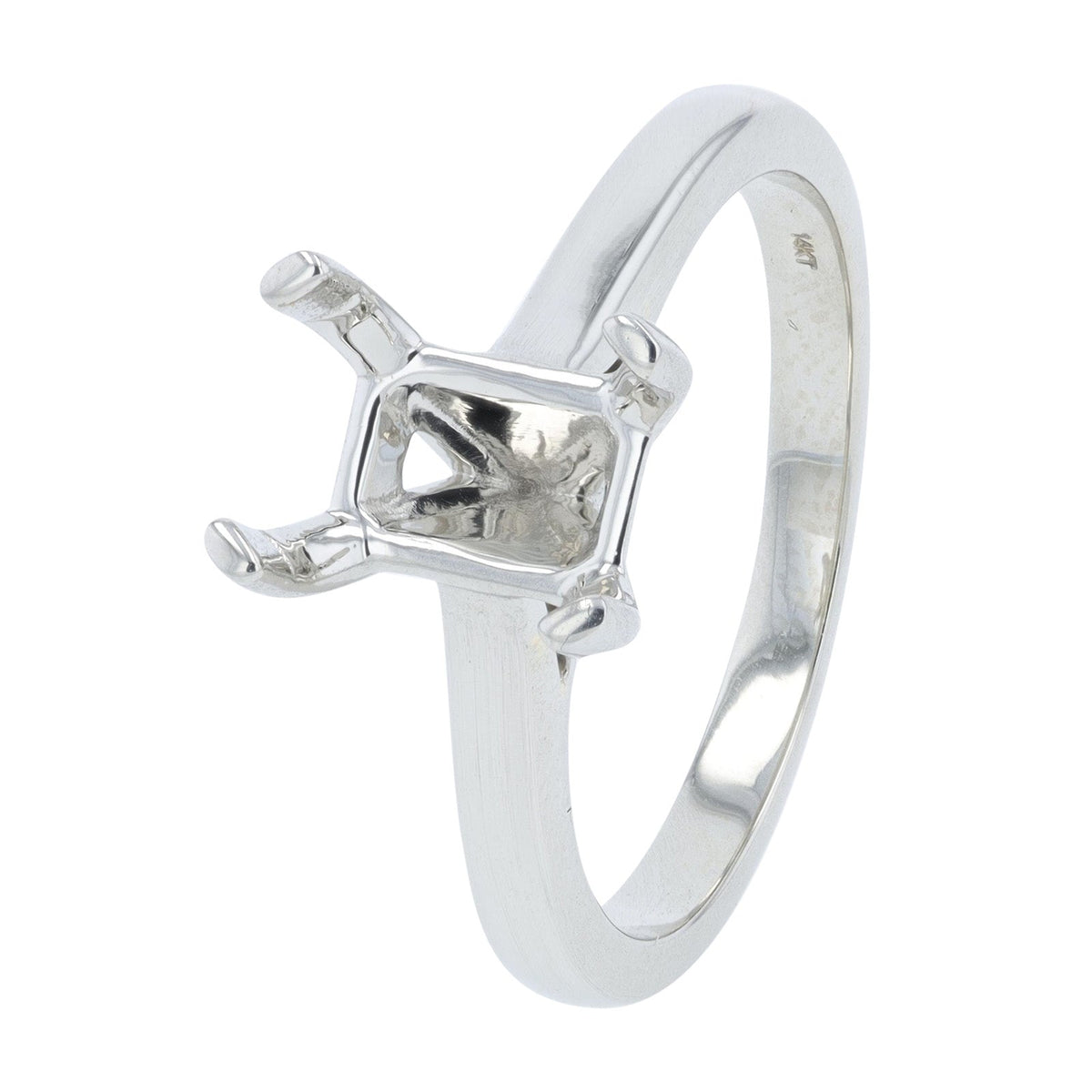 14K Gold Semi-Mount Holds 7.5 x 5.5 MM Emerald<p><strong>More Colors Available</p></strong>