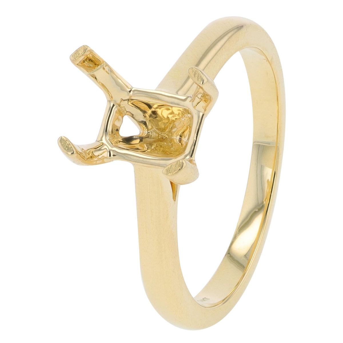 14K Gold Semi-Mount Holds 7.5 x 5.5 MM Emerald<p><strong>More Colors Available</p></strong>