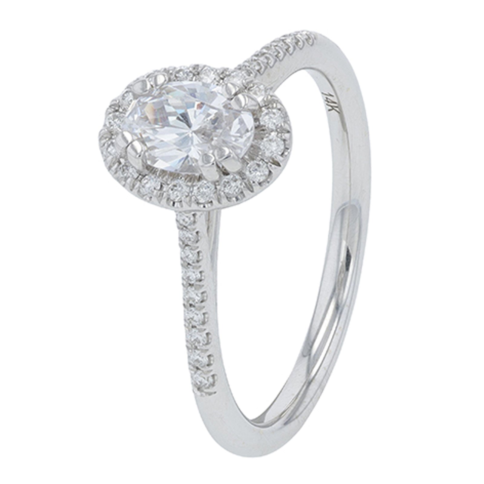 14K Coast Diamond WG 0.18 CT Diamond Halo Semi-Mount