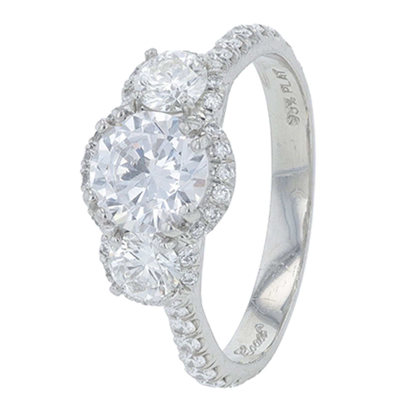 PT900 Coast Diamond WG 0.91 CT Diamond Three Stone Semi-Mount