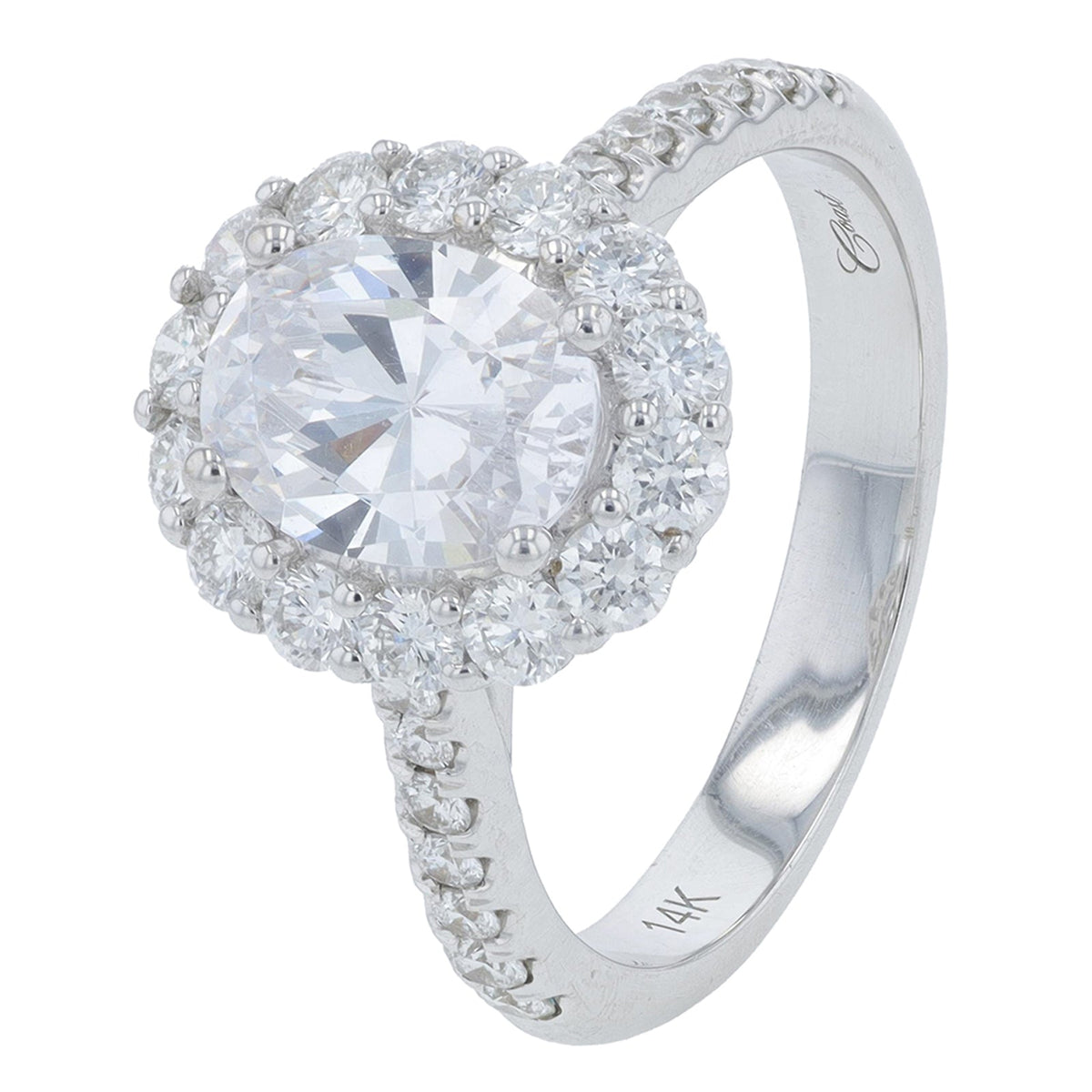 14K Coast Diamond WG 0.88 CT Diamond Halo Semi-Mount