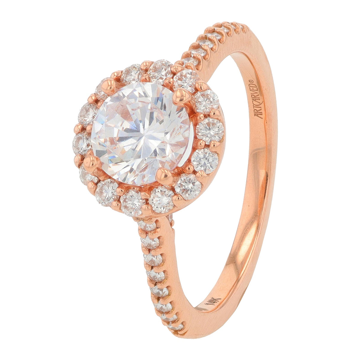 14K RG Artcarved 1/2 CT Diamond Semi-Mount