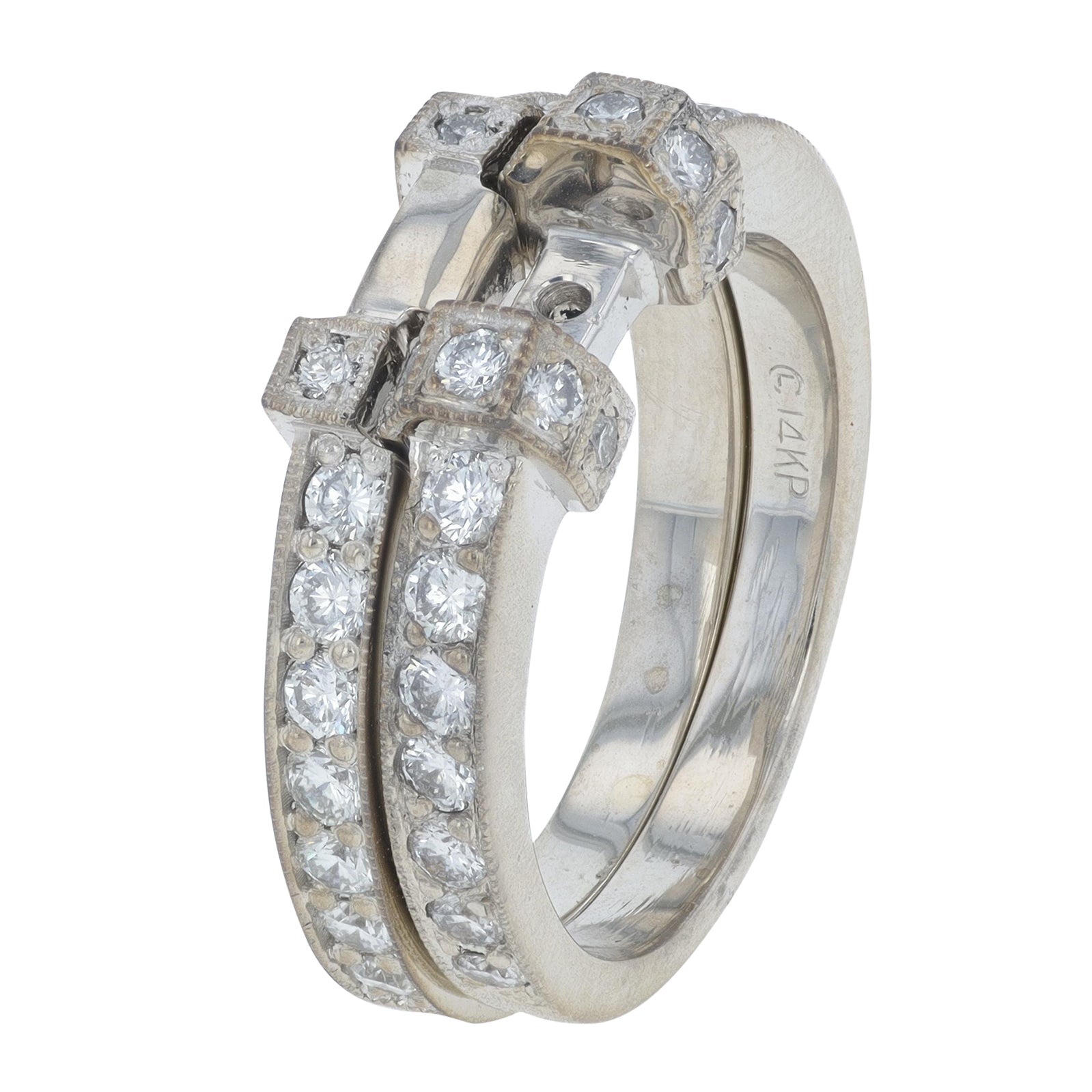 14K WG 1.28 CT Diamond Semi-Mount Bridal Set