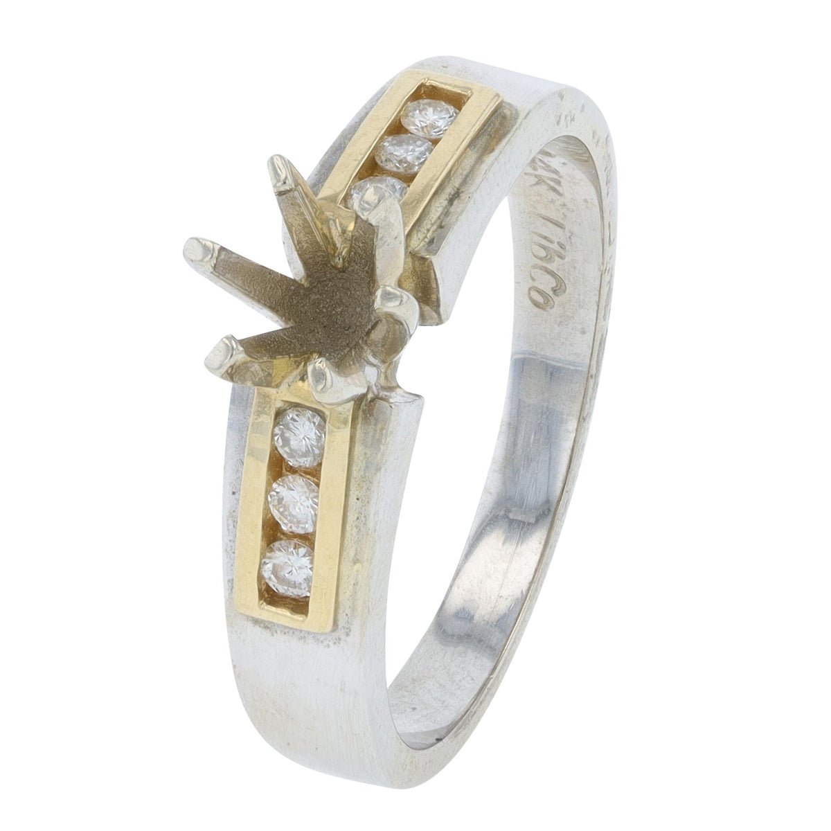 14K TT .25 CT Diamond Semi-Mount Bridal Set