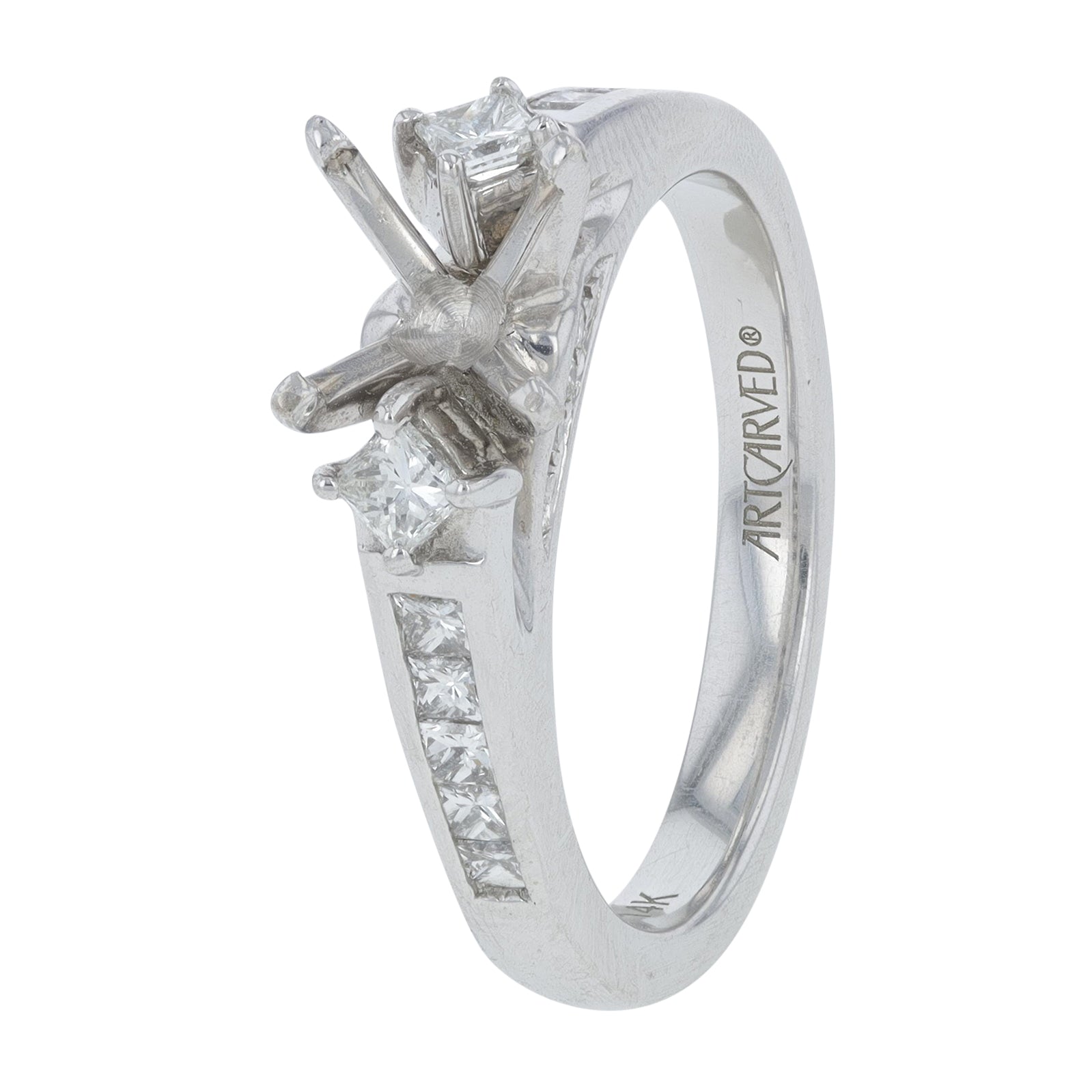 14K WG Artcarved .58 CT Diamond Semi-Mount