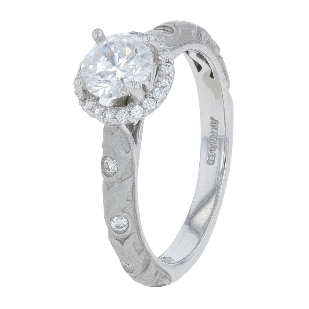 14K WG Artcarved .18 CT Diamond Halo Semi-Mount