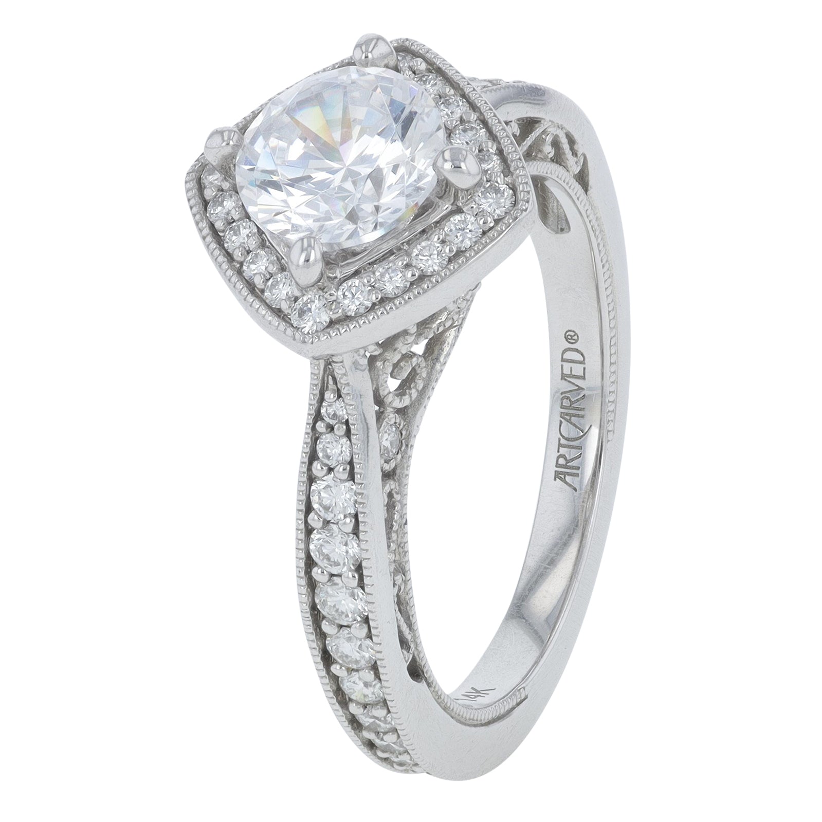 14K WG Artcarved .51 CT Diamond Semi-Mount