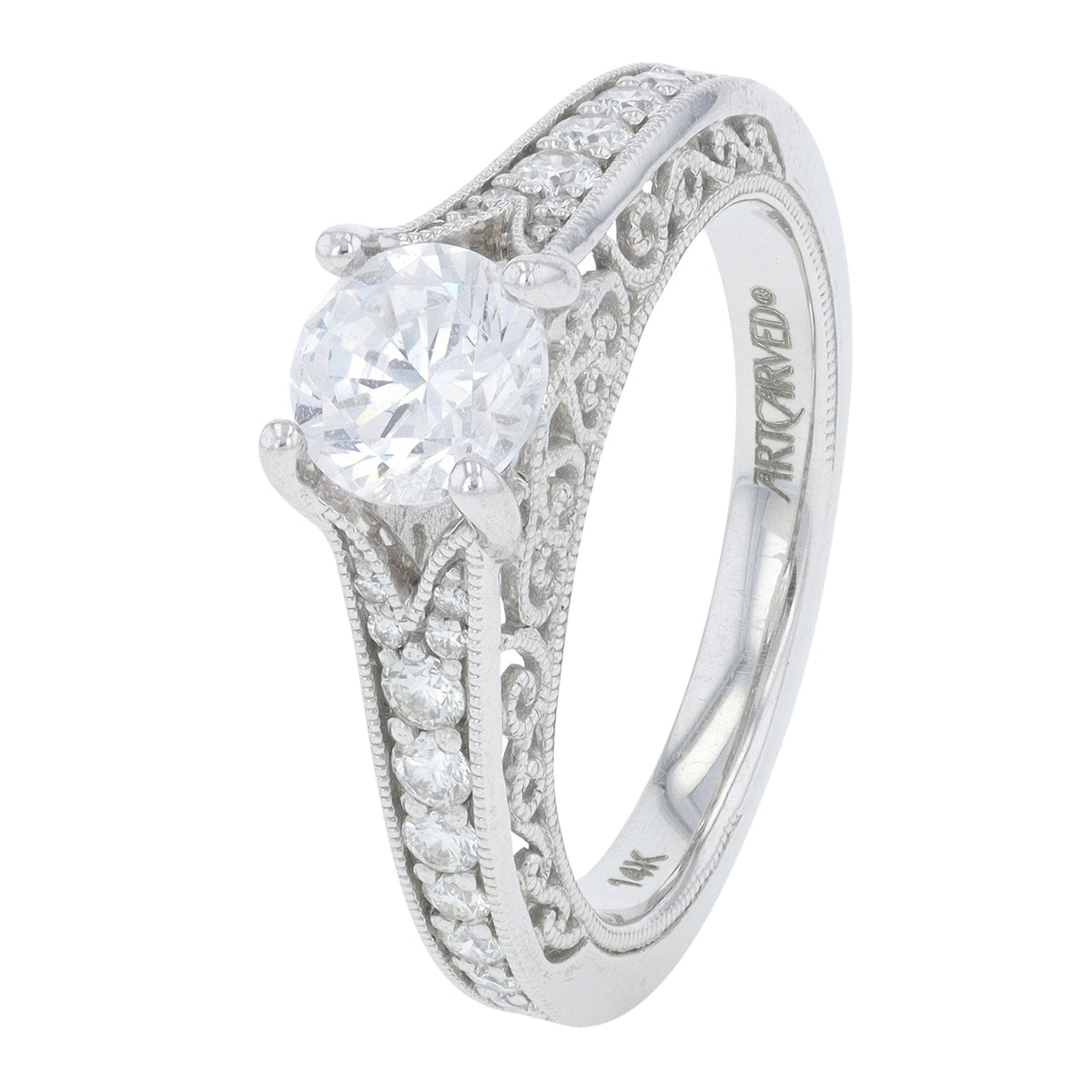 14K WG Artcarved .50 CT Diamond Semi-Mount