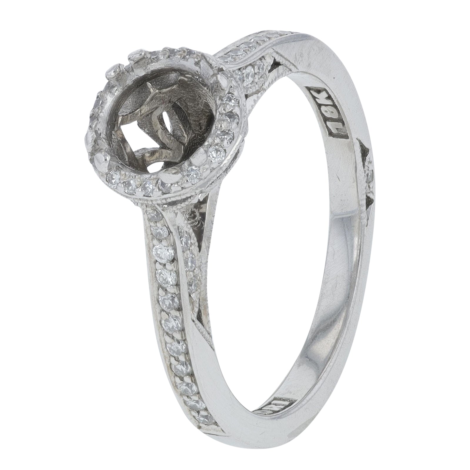 18K WG Tacori .25 CT Diamond Halo Semi-Mount