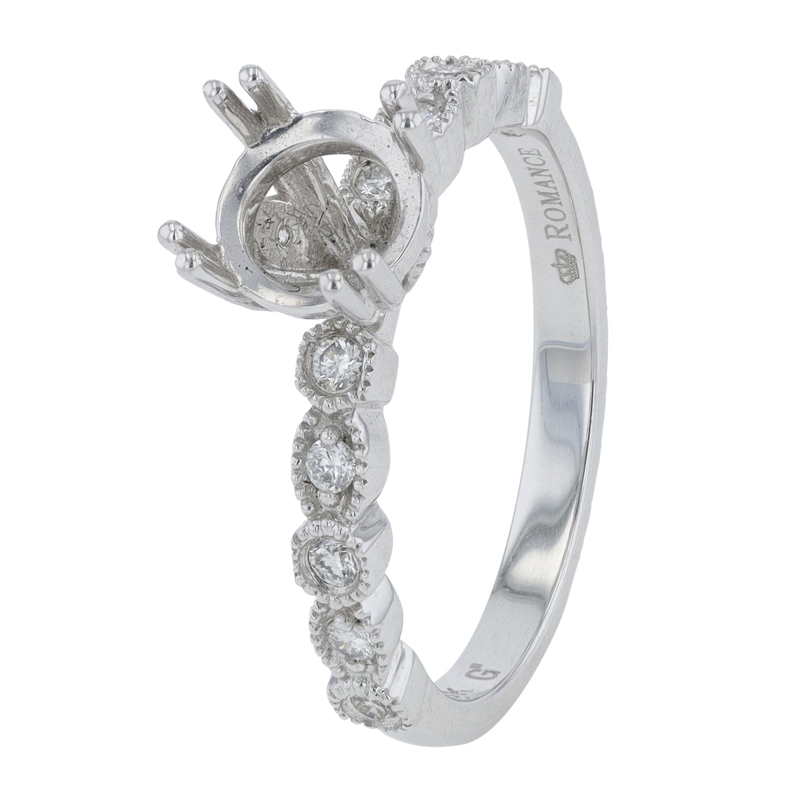 18K WG Romance .16 CT Diamond Semi-Mount