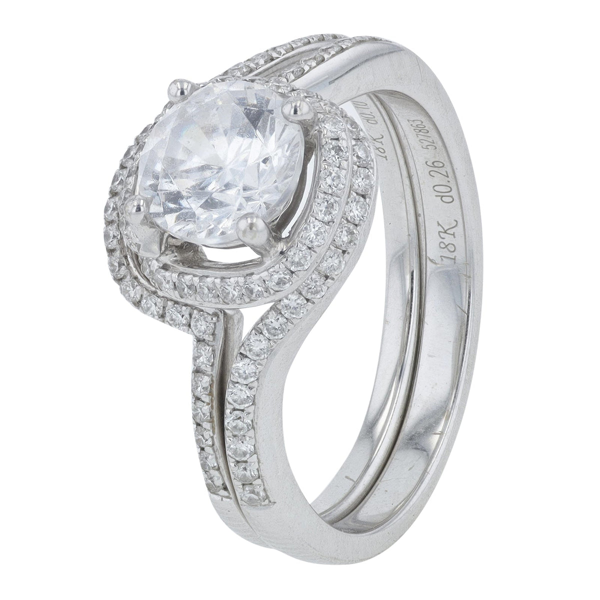 18K WG Simon G .36 CT Diamond Semi-Mount Bridal Set