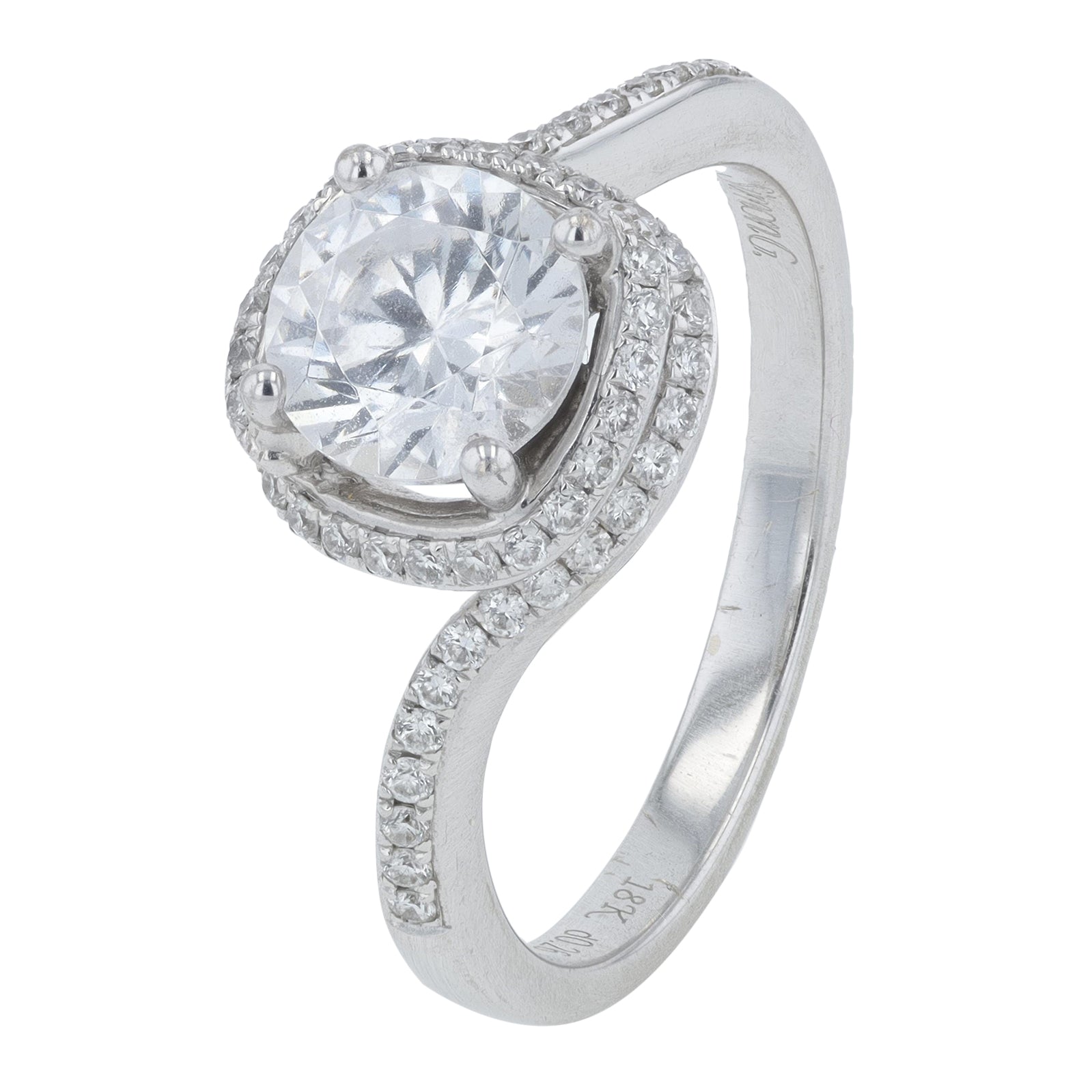 18K WG Simon G .36 CT Diamond Semi-Mount Bridal Set