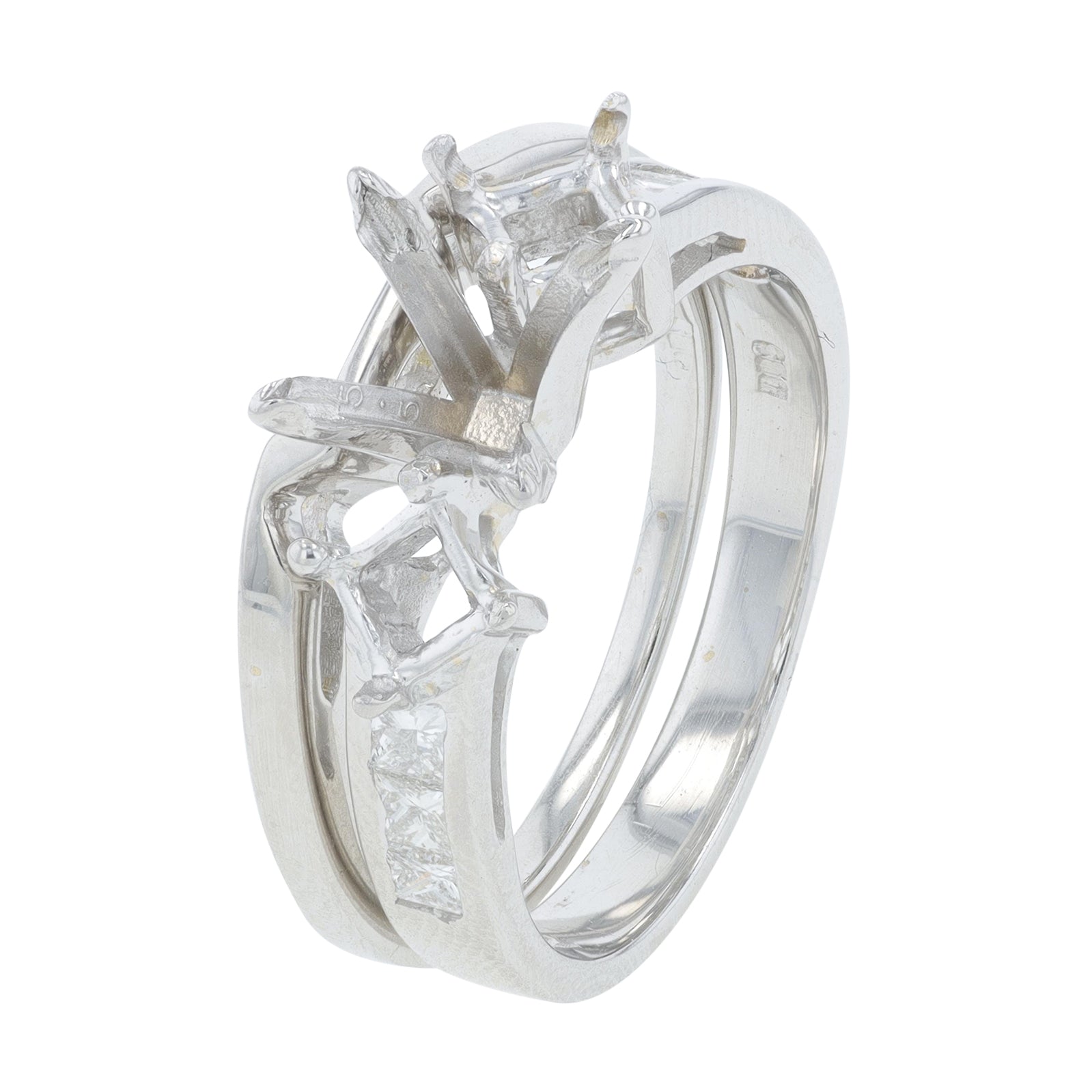 14K WG .33 CT Diamond Bridal Set Semi-Mount