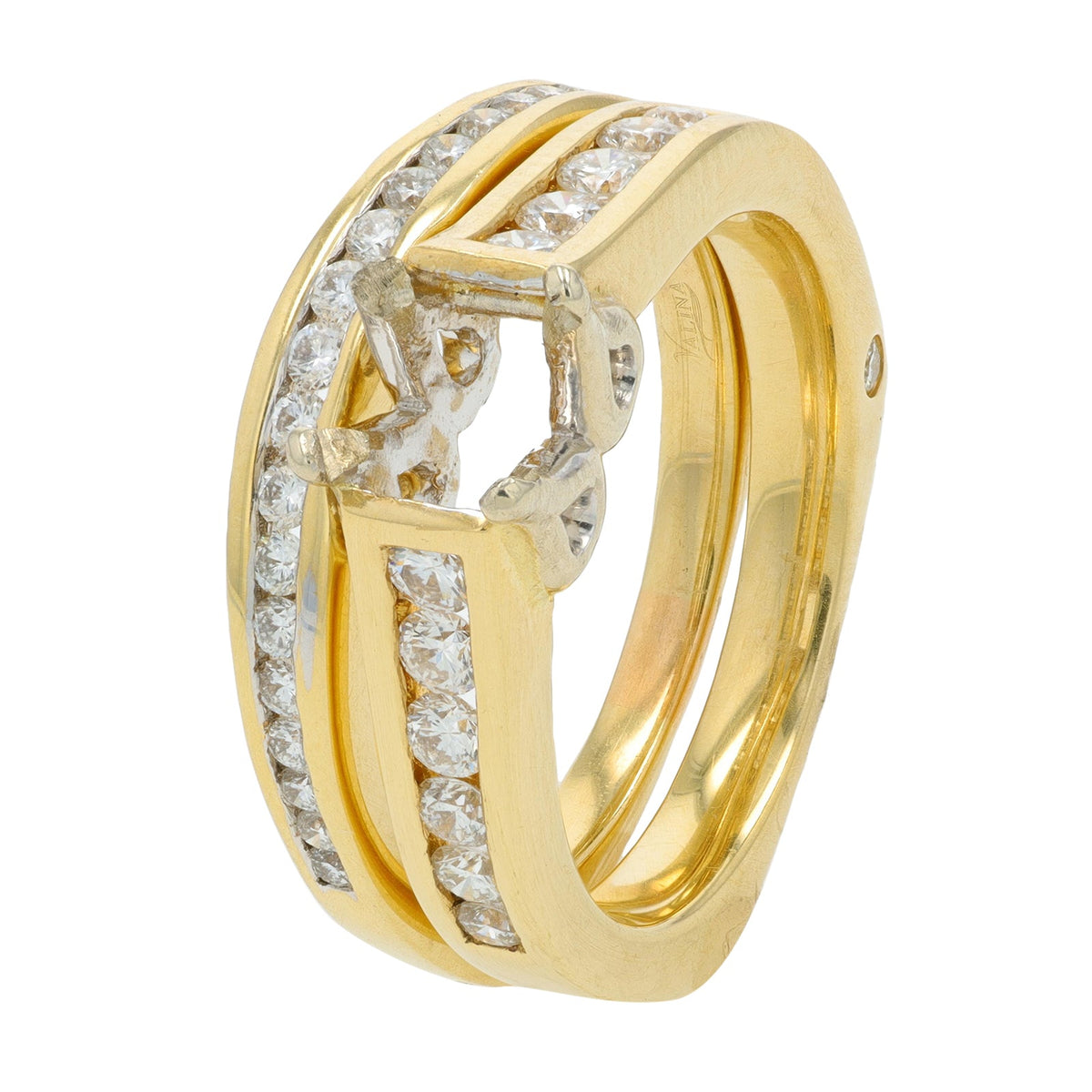 14K YG .67 CT Diamond Semi-Mount Bridal Set