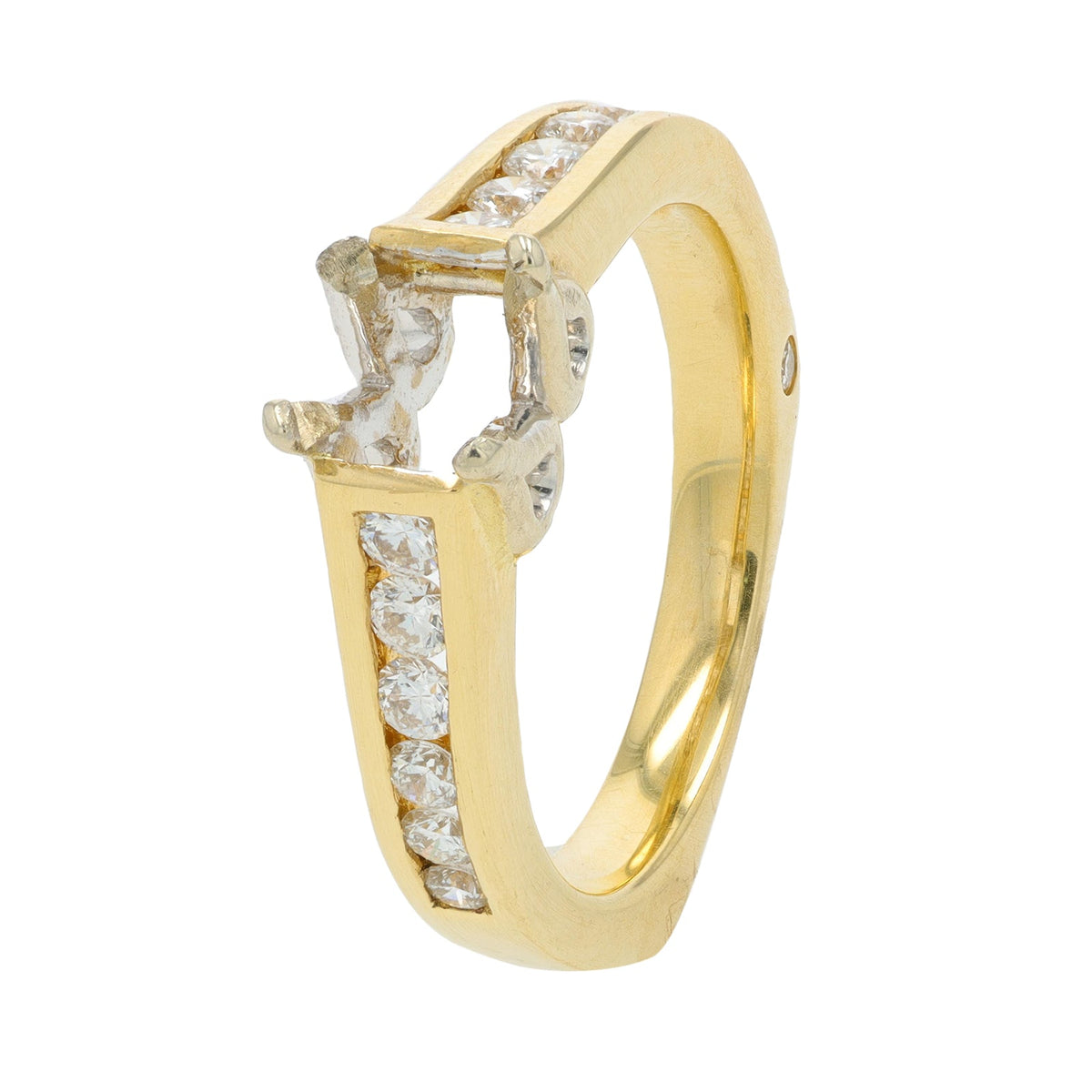 14K YG .67 CT Diamond Semi-Mount Bridal Set