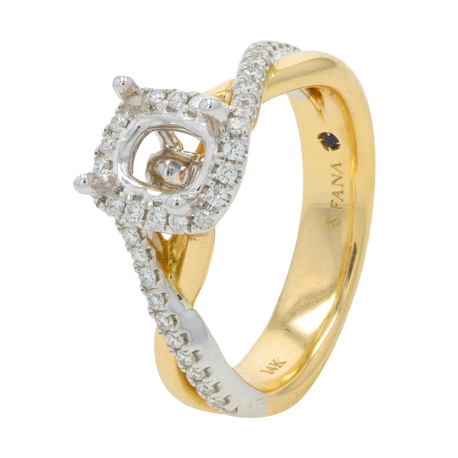 14K YG 0.56 CT Diamond Semi-Mount Bridal Set