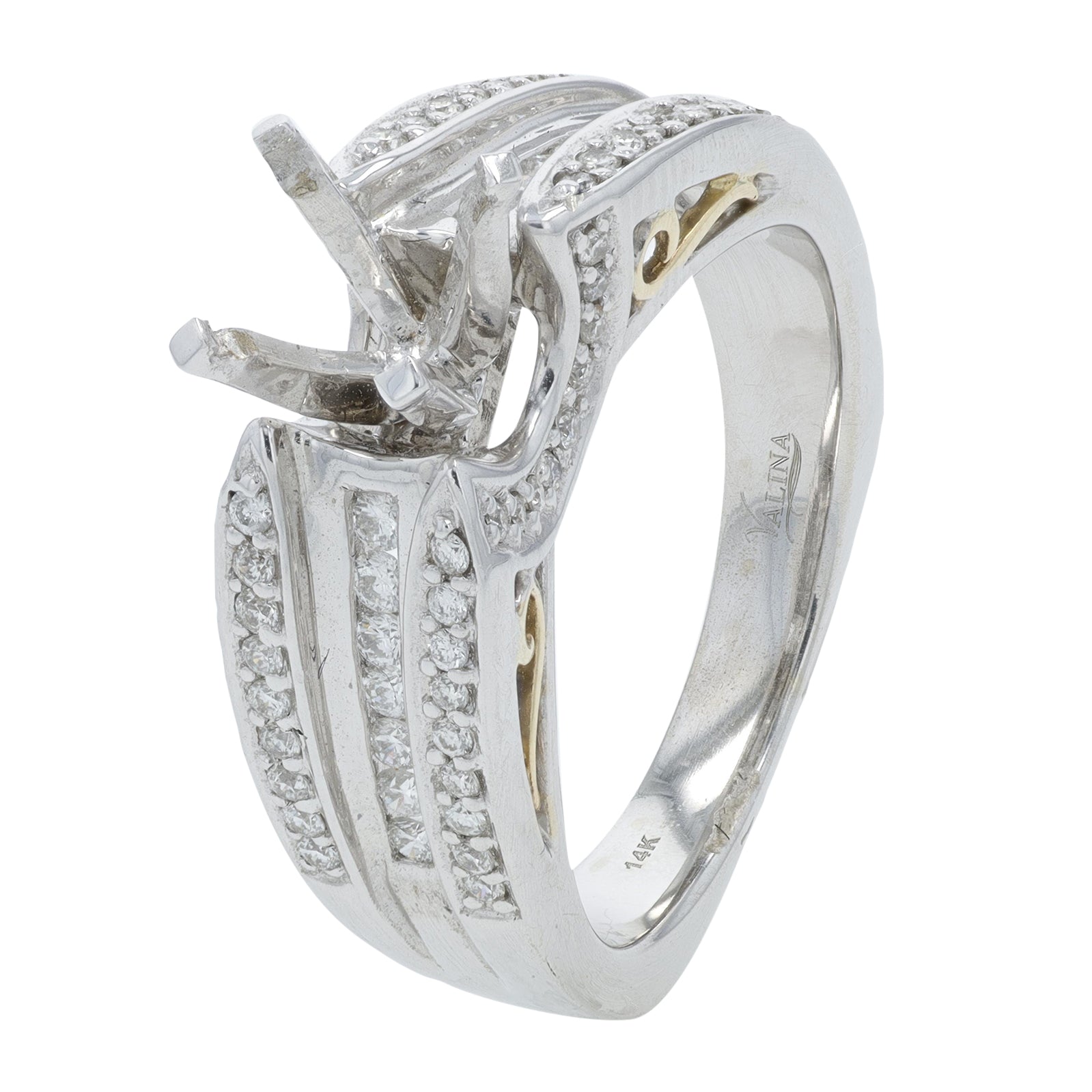 14K WG 0.38 CT Diamond Semi-Mount