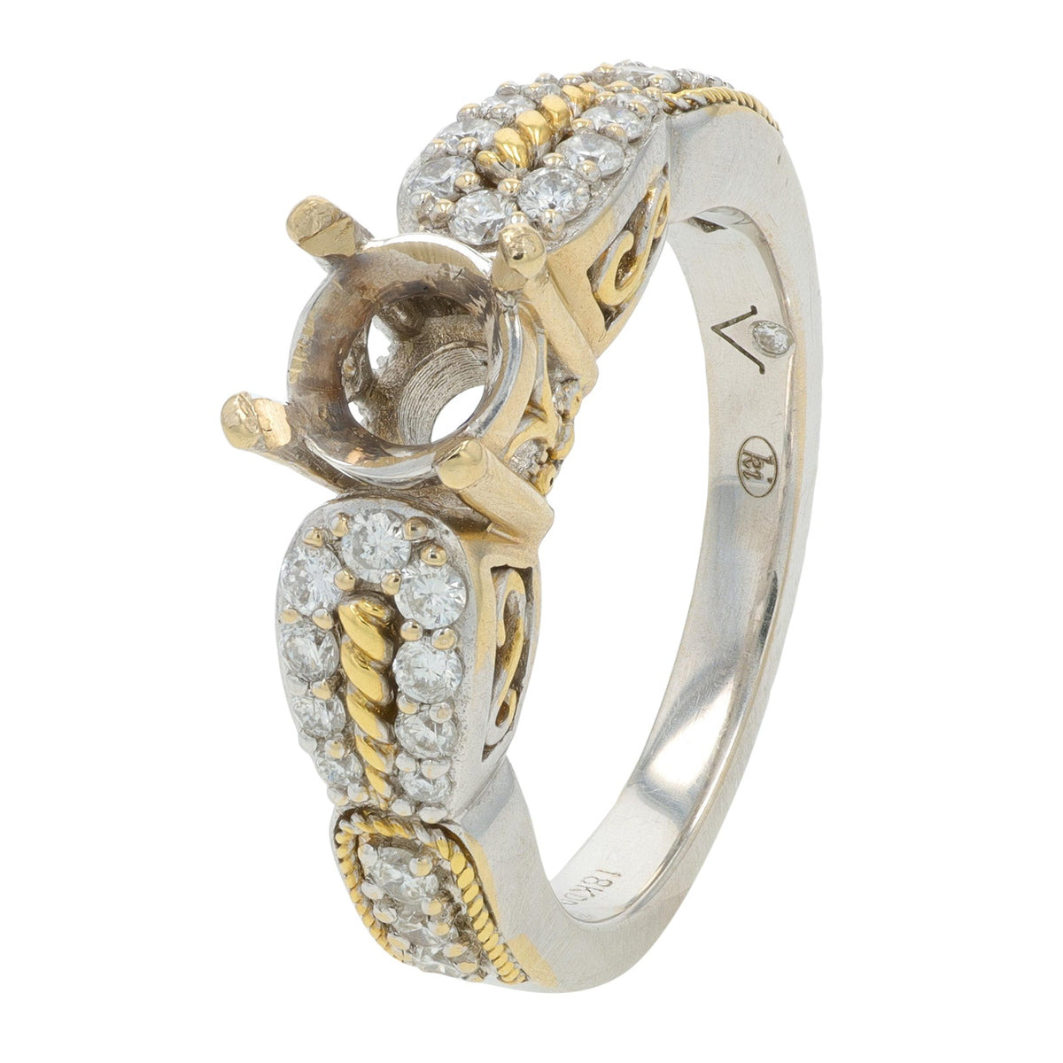 18K TT 0.30 CT Diamond Semi-Mount