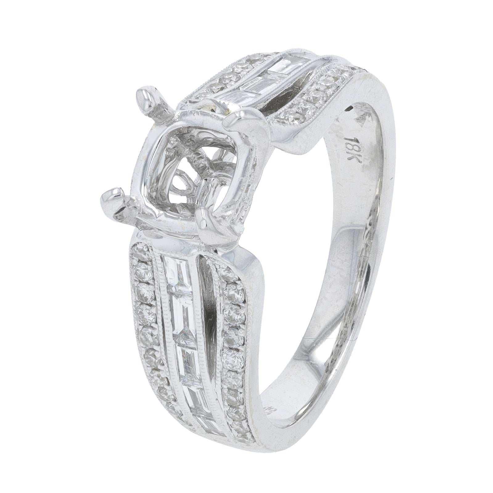 18K WG .70 CT Diamond Semi-Mount