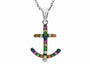 Silver 925 EFFY Multicolor Sapphire Anchor Pendant