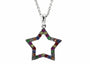 Silver 925 EFFY Multicolor Sapphire Star Pendant