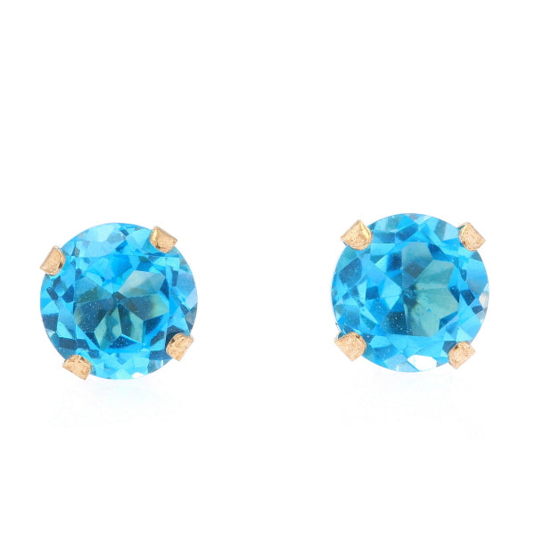 10K YG Blue Topaz Studs