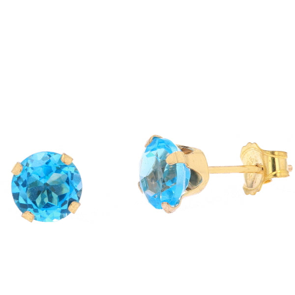 10K YG Blue Topaz Studs