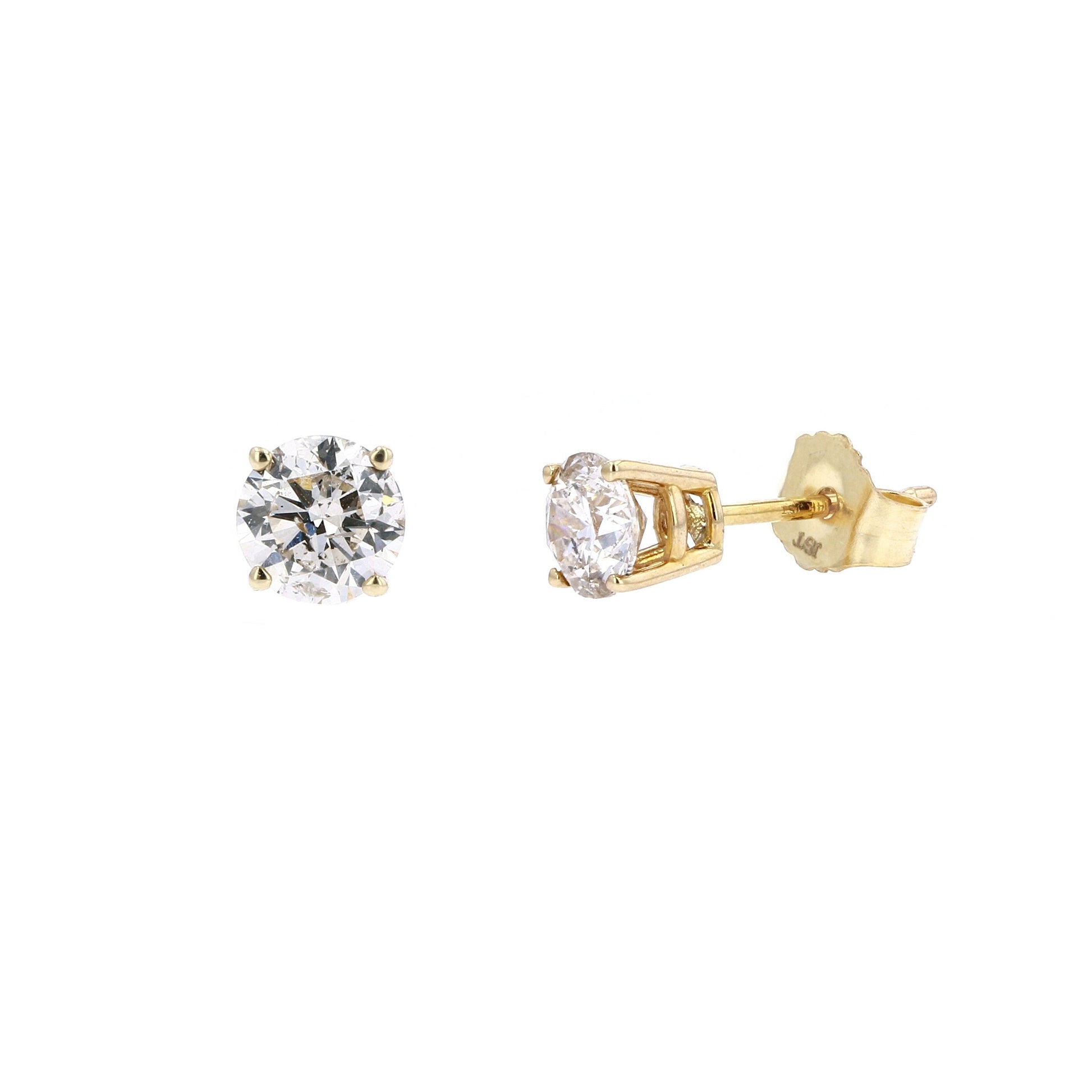 14K YG 3/4 CTW Diamond Studs