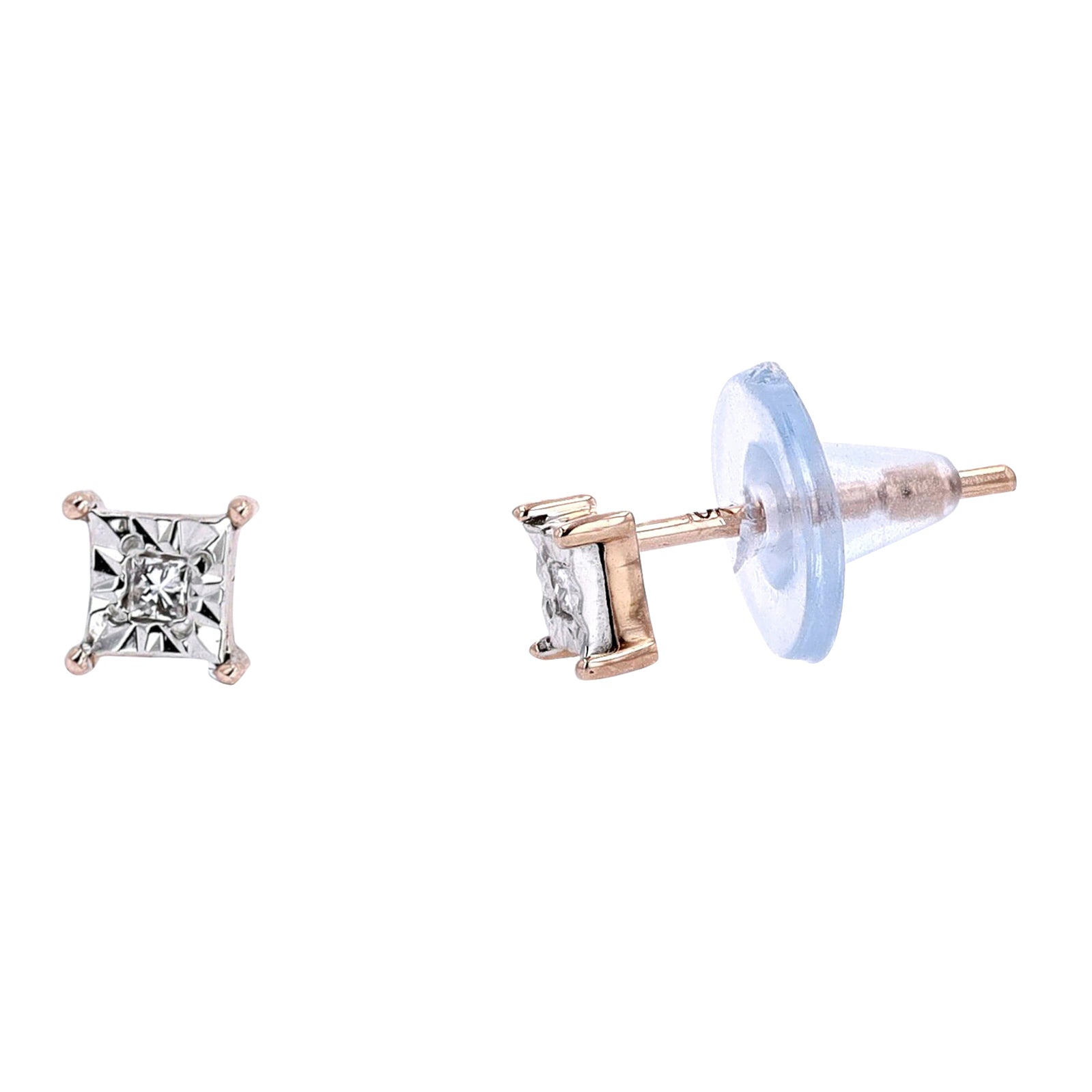 10K Princess Cut Miracle Set Studs<p><strong>More Colors Available</p></strong>