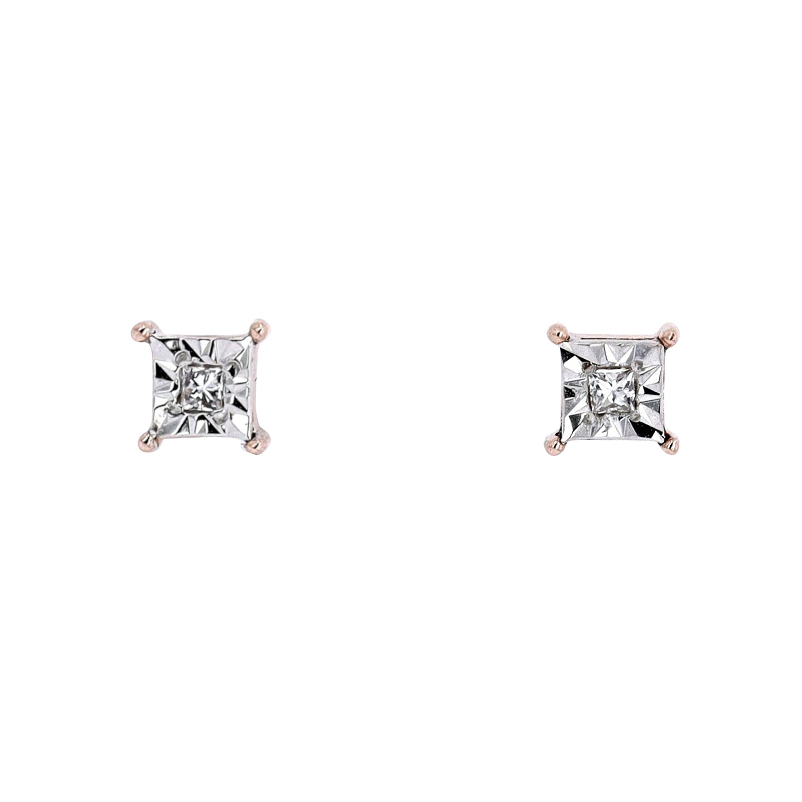 10K Princess Cut Miracle Set Studs<p><strong>More Colors Available</p></strong>
