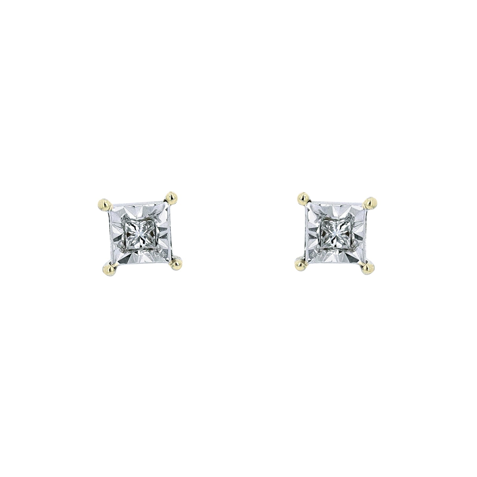 10K Princess Cut Miracle Set Studs<p><strong>More Colors Available</p></strong>