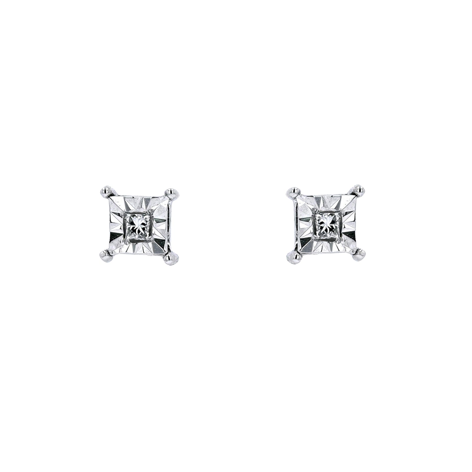 10K Princess Cut Miracle Set Studs<p><strong>More Colors Available</p></strong>