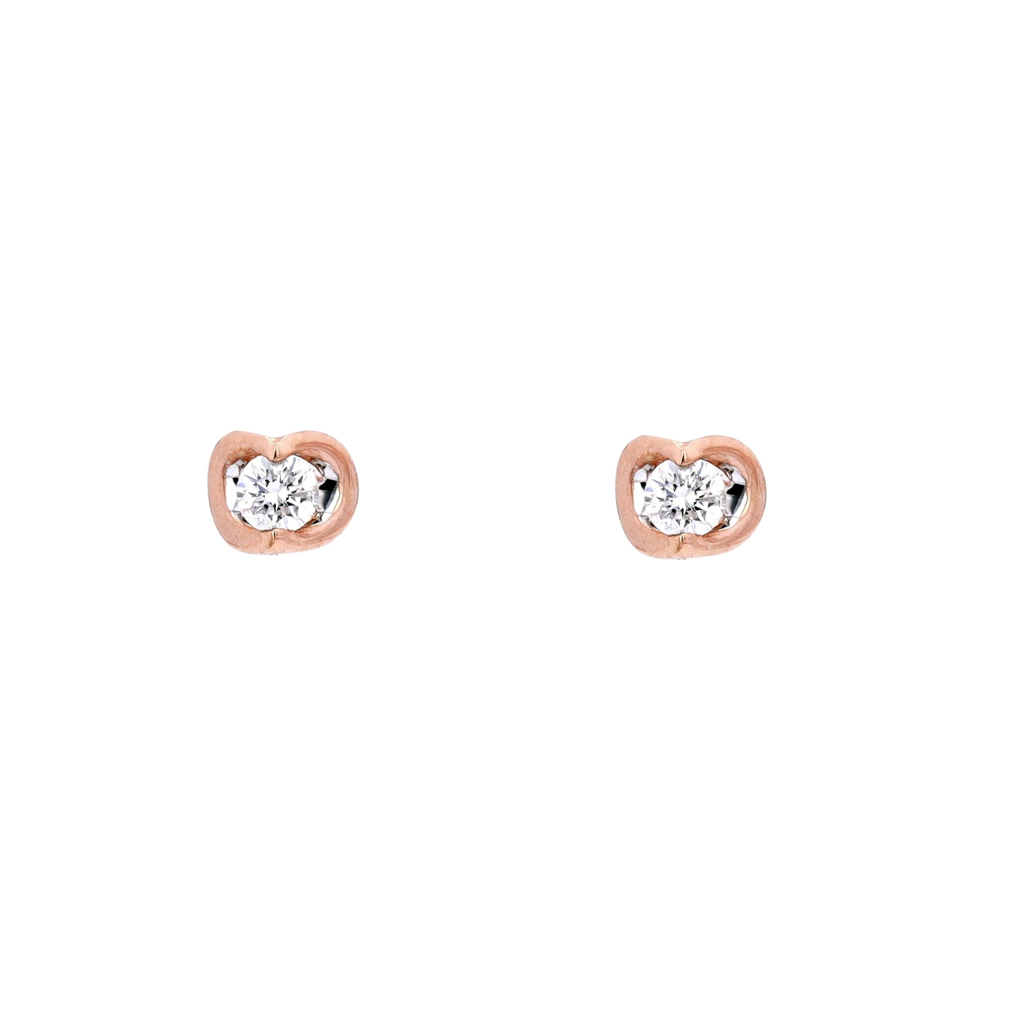 10K RG Crescent Set Diamond Studs