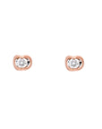 10K RG Crescent Set Diamond Studs