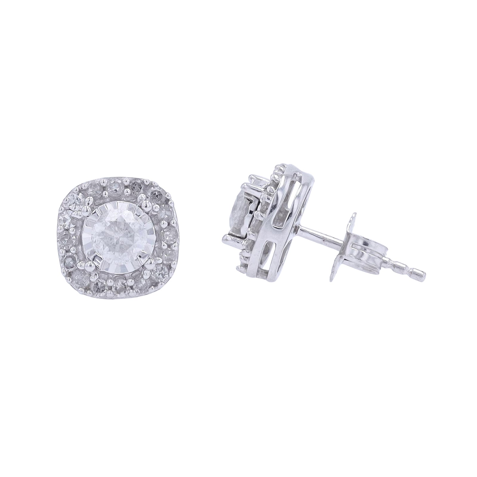 10K WG 5/8 CT Diamond Halo Studs