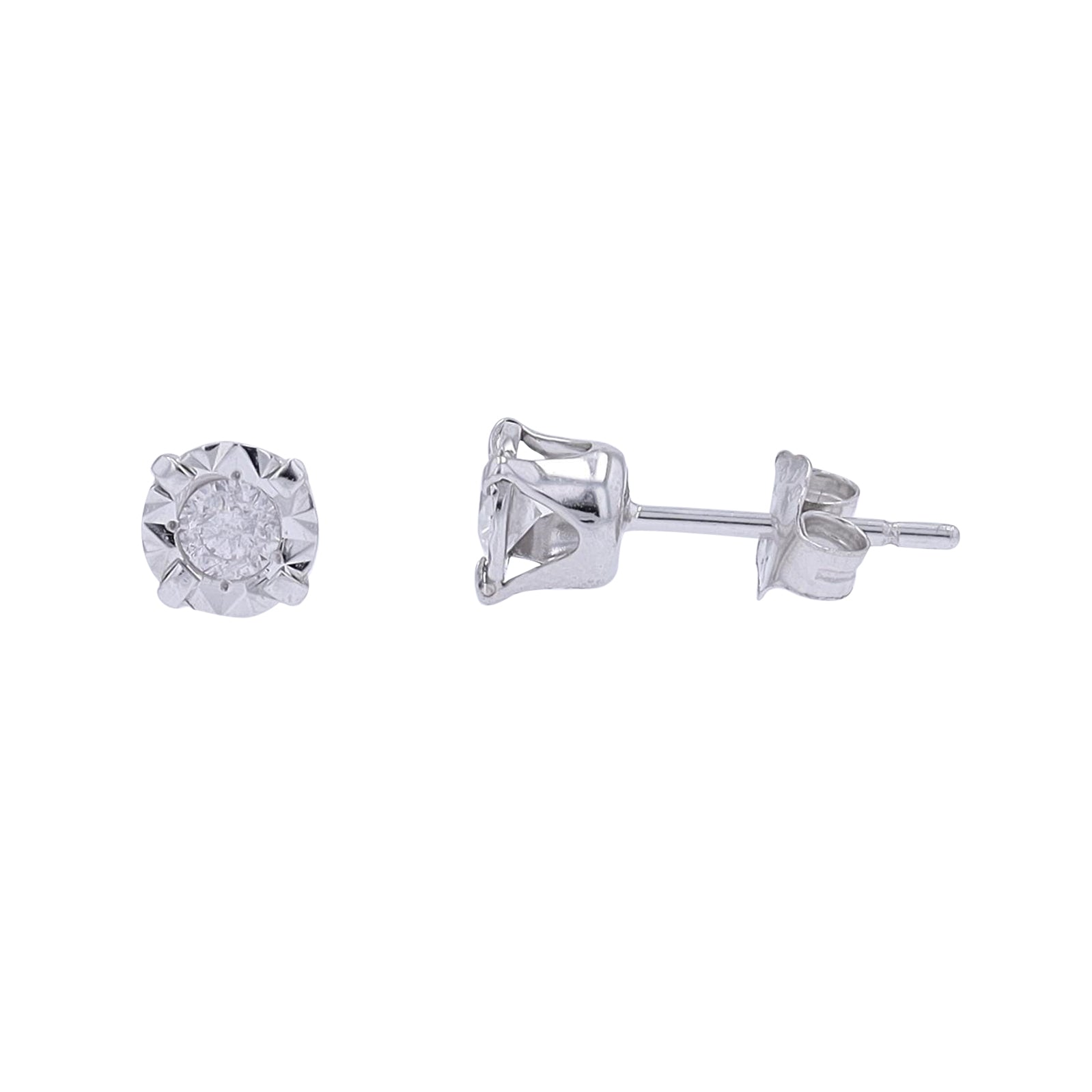 10K WG Miracle Set Diamond Studs
