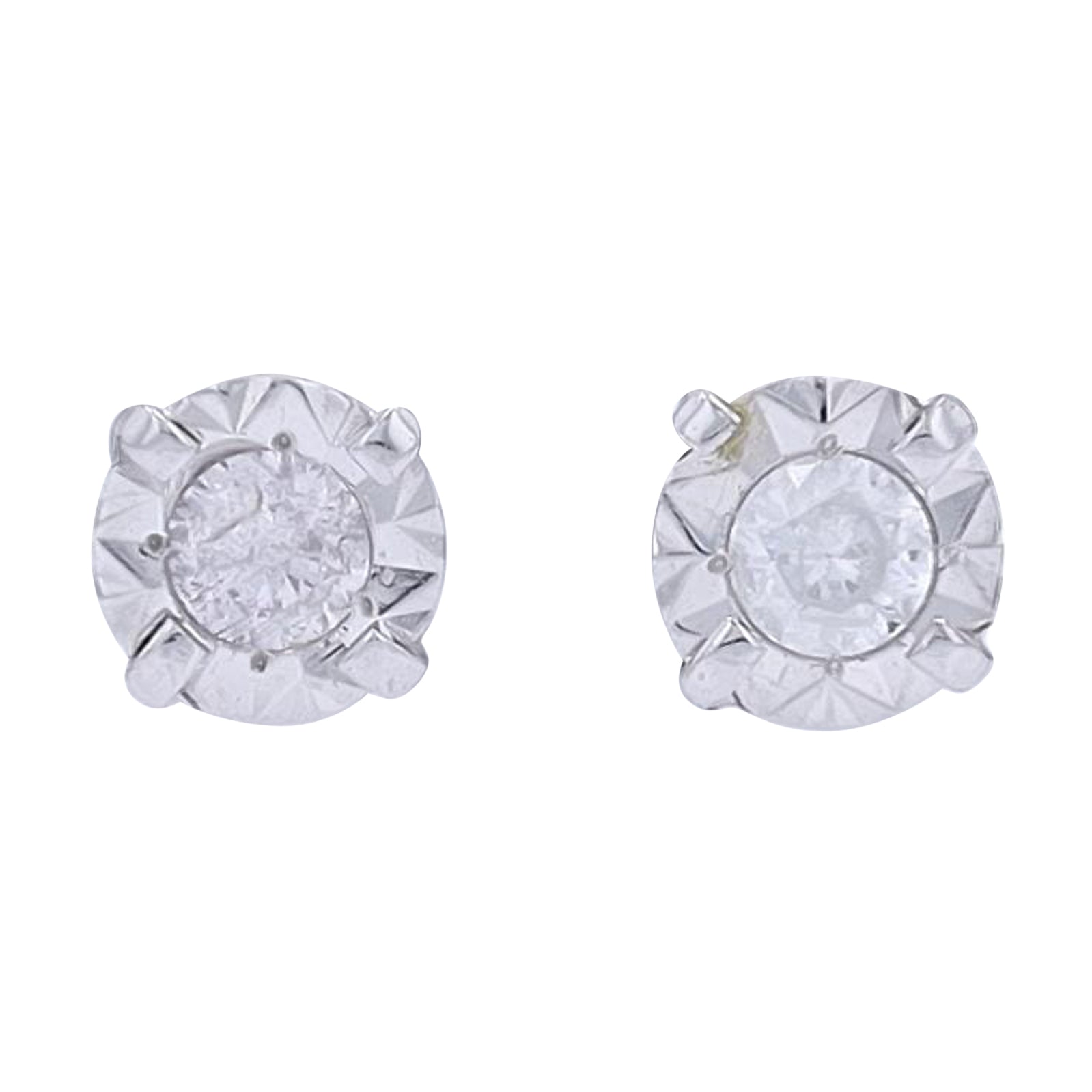 10K YG 1/5 CT Miracle Set Diamond Studs