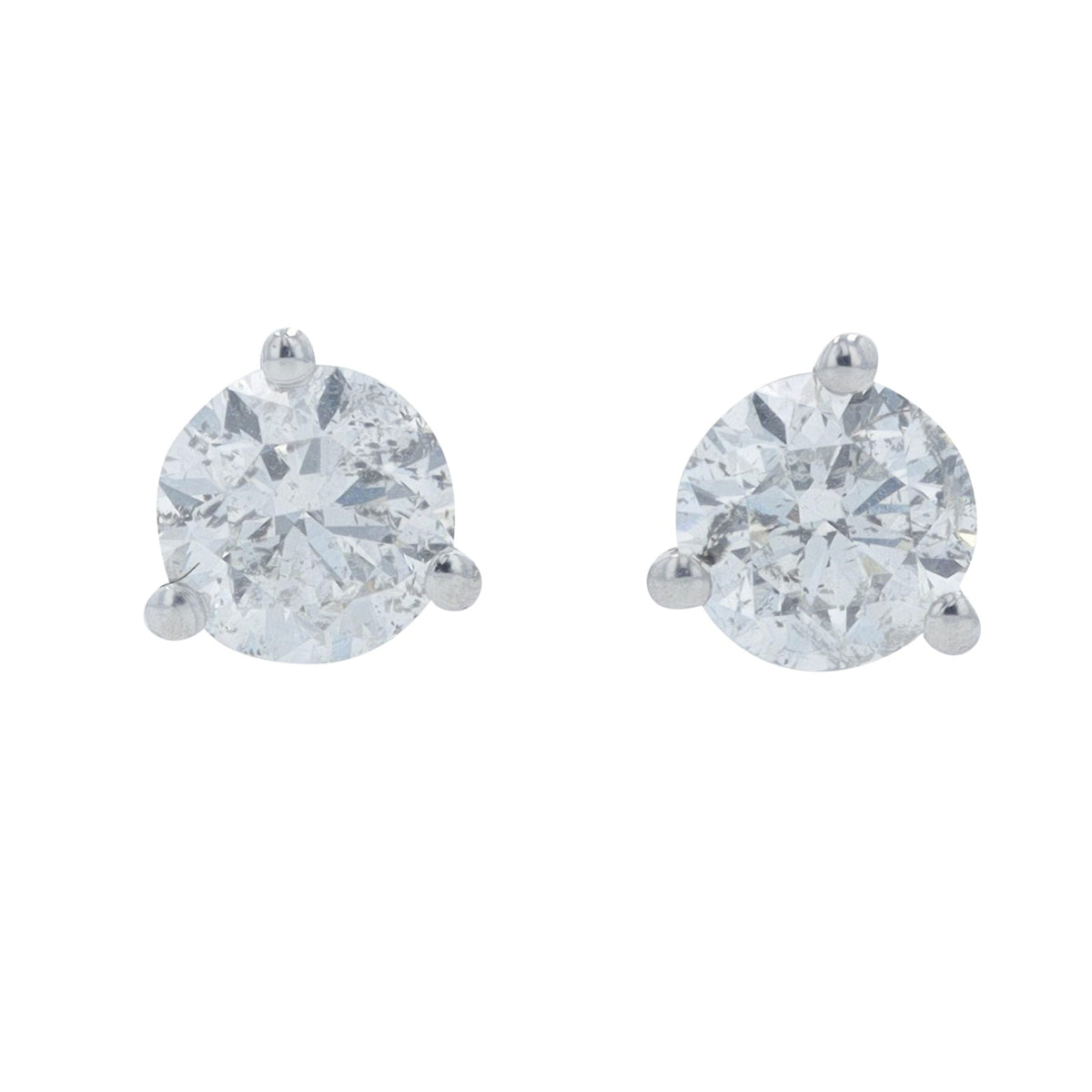 14K WG .75 CT Martini-Set Diamond Studs