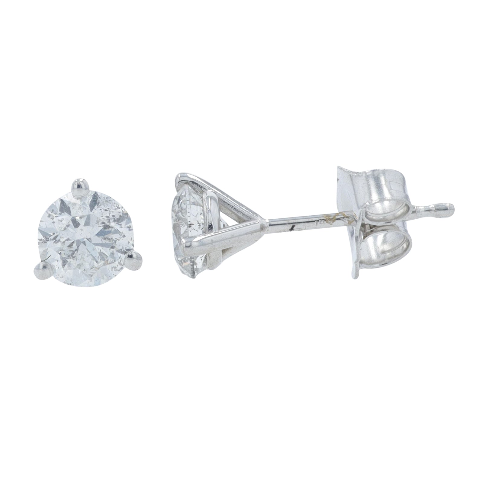14K WG .75 CT Martini-Set Diamond Studs