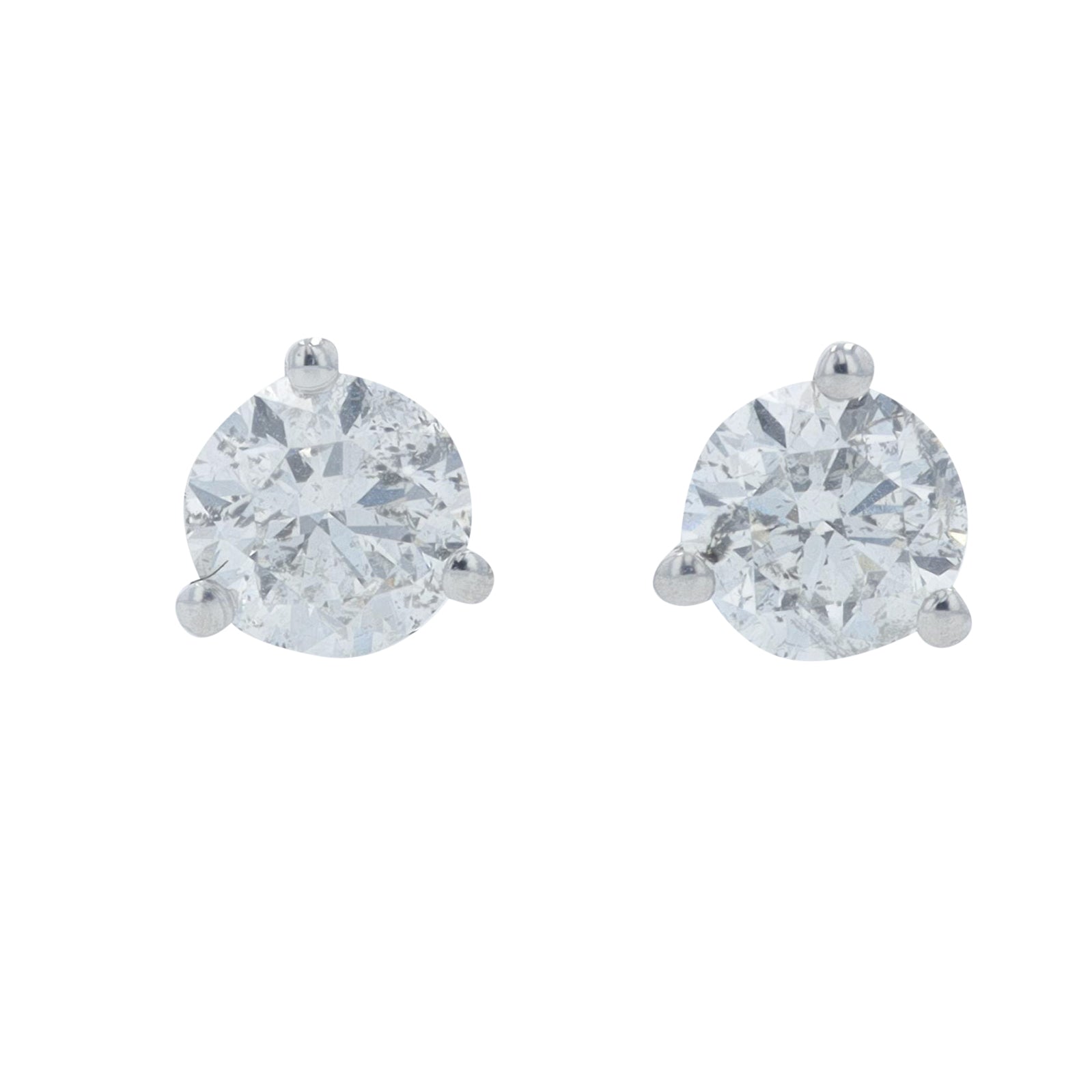 14K WG .80 CT Martini-Set Diamond Studs