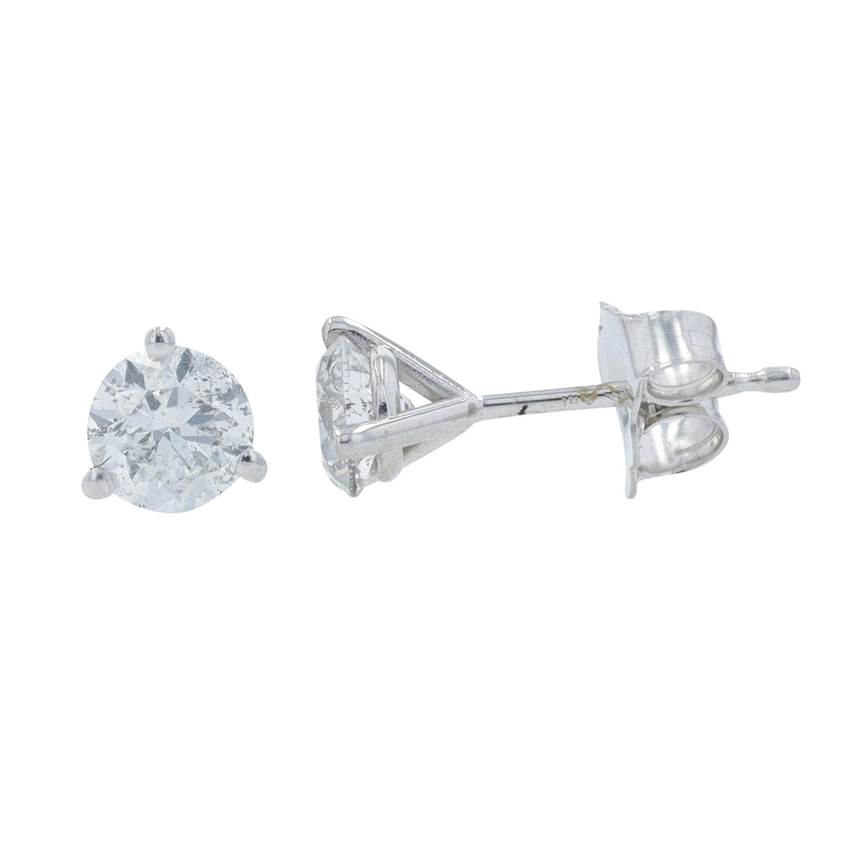 14K WG .80 CT Martini-Set Diamond Studs