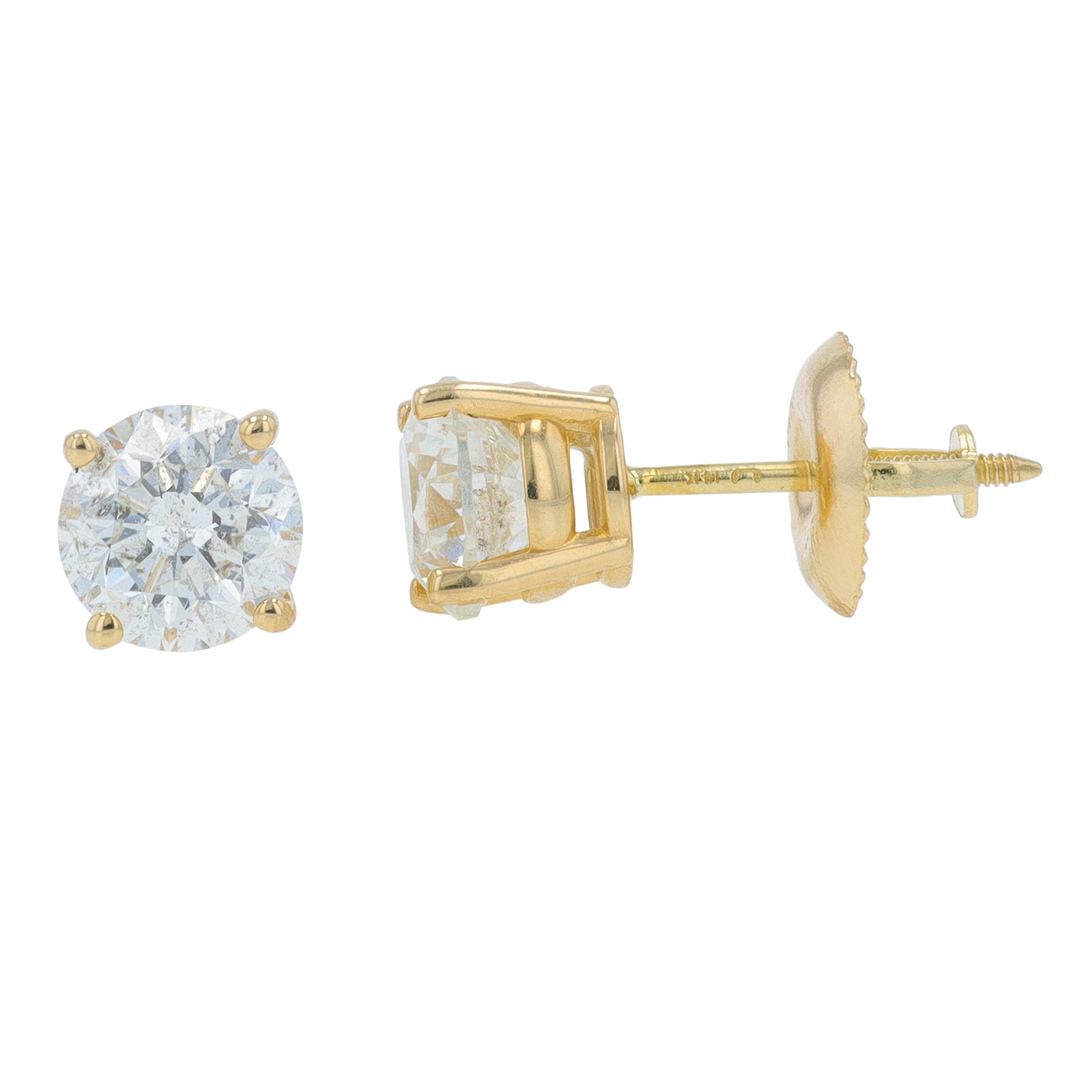 14K YG 1.50 CT Diamond Studs